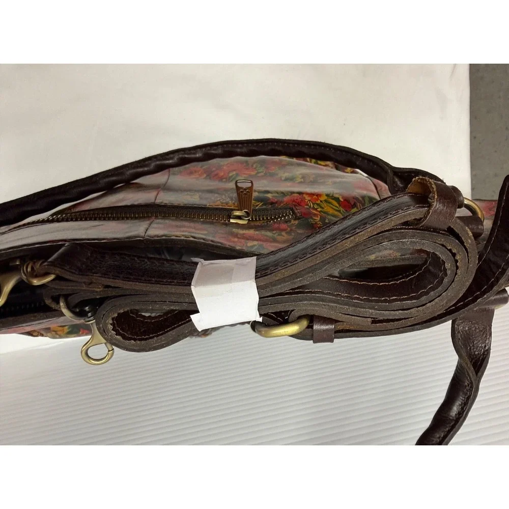 PATRICIA‎ NASH Ellington Large Shoulder bag Leather Travel Satchel RUSTIC FLORAL